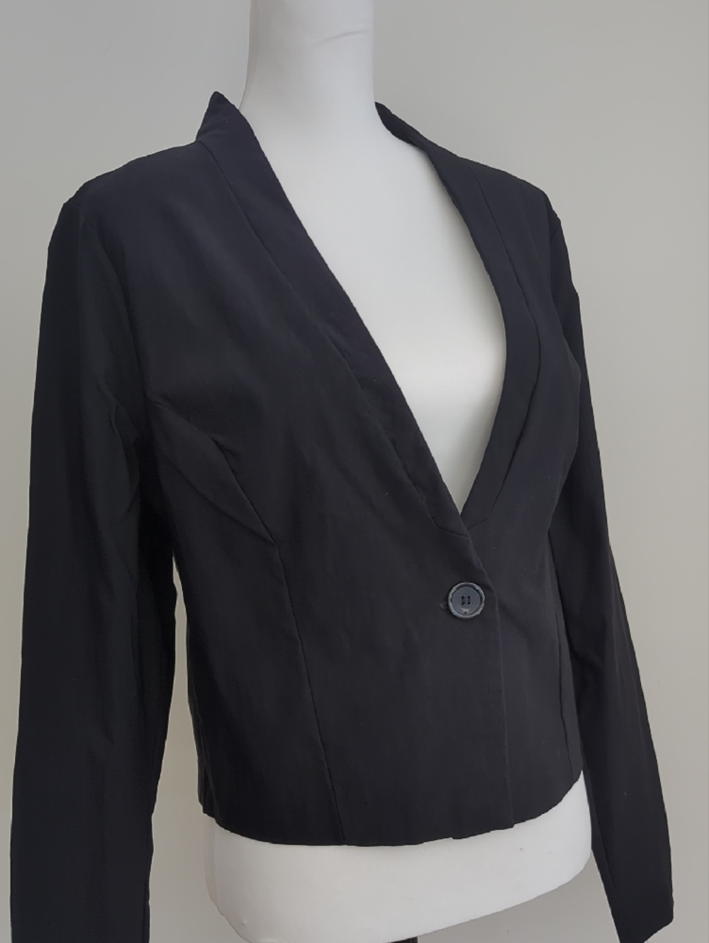 Nicki Minaj Collection Black Cropped Blazer Shawl Collar Single Button Jacket XL